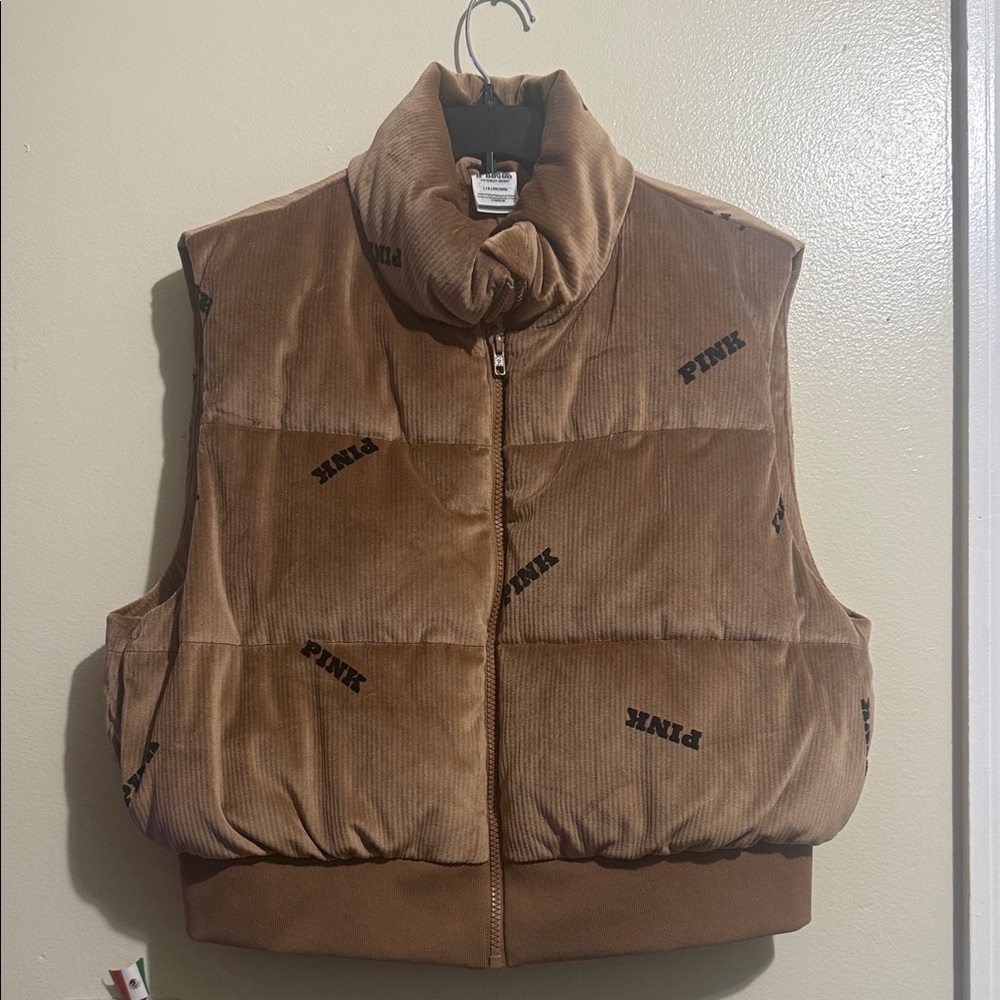 PINK Victoria's Secret Brown Puffer Vest
